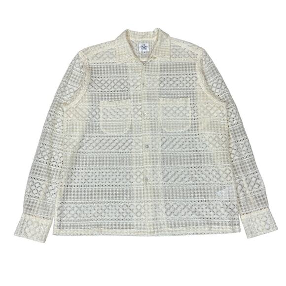 The Conspires Rayon Button Up Knit Mesh Loop Collar Shirt Made in Japan Small - Picture 1 of 11
